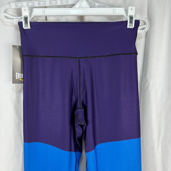 Everlast Womens Colorblock Leggings Small Polyester/Spandex Purple/Blue/Yellow - Picture 2 of 7